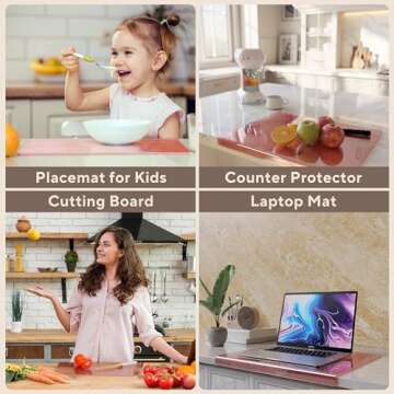 Non-Slip Acrylic Cutting Board with Counter Lip