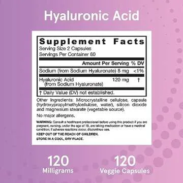 Jarrow Formulas Hyaluronic Acid for Skin Health 120mg