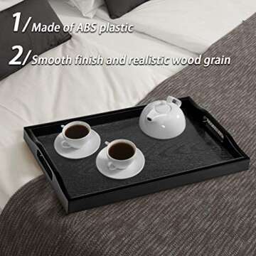 MDLUU Plastic Serving Tray for Breakfast & Coffee Table