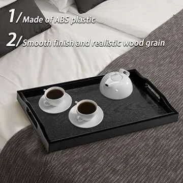 MDLUU Plastic Serving Tray for Breakfast & Coffee Table