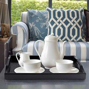 MDLUU Plastic Serving Tray for Breakfast & Coffee Table