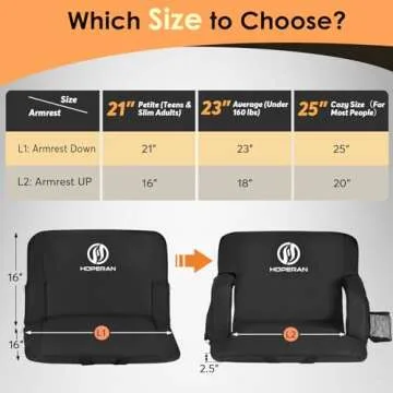 HOPERAN 2pcs Double Heated Stadium Seats for Bleachers with Back Support 25" Wide Cushion, Extra Por...