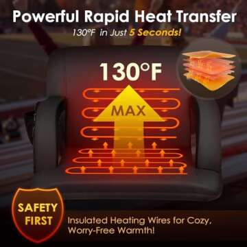 HOPERAN 2pcs Double Heated Stadium Seats for Bleachers with Back Support 25" Wide Cushion, Extra Portable Bleacher Seat Foldable Stadium Chair, USB 3 Levels of Heat, 5 Pockets for Outdoor Games Sports