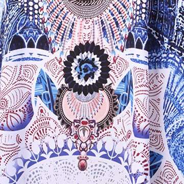 GRACIN Plus Size Kaftan Dress African Caftan Beach Cover Up Lounger Nightdress for Women (One Size, Blue2)