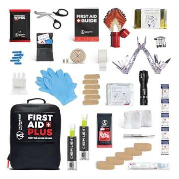 Uncharted Supply Co. First Aid Plus Kit - Portable Emergency First Aid Bag with Medical Supplies for...