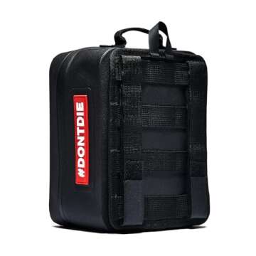 Uncharted Supply Co. First Aid Plus Kit - Portable Emergency First Aid Bag with Medical Supplies for Travel, Outdoor Recreation, Car, or Home Use - Black