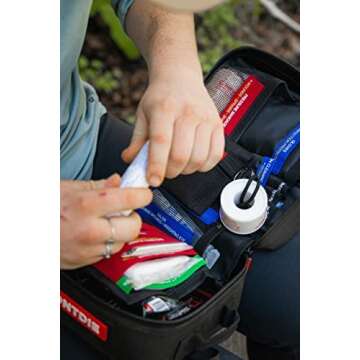 Uncharted Supply Co. First Aid Plus Kit - Portable Emergency First Aid Bag with Medical Supplies for Travel, Outdoor Recreation, Car, or Home Use - Black