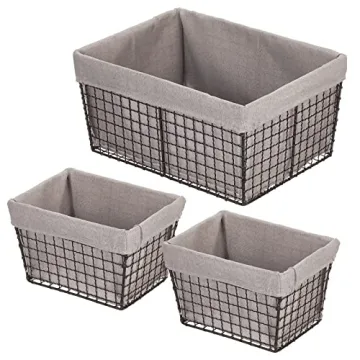mDesign Farmhouse Organizing Baskets for Home Storage