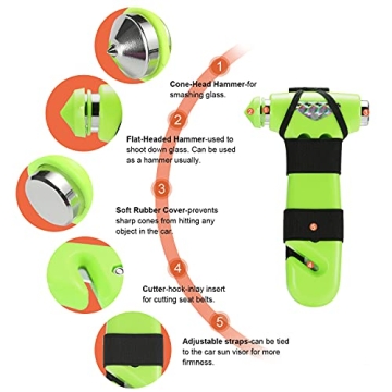 THINKWORK 6-in-1 Emergency Car Safety Hammer Tool