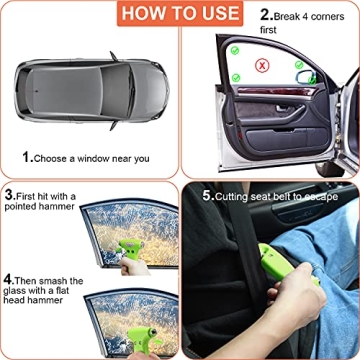 THINKWORK 6-in-1 Emergency Car Safety Hammer Tool