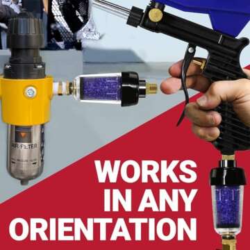 LE LEMATEC Air Compressor Dryer, Desiccant Filter Air Dryer for Pneumatic Tools and HVLP Paint Spray Gun, Traps Oil, Water, Dirt, Moisture for Clean and Dry Compressed Air, 150 PSI (ZN312E-3 1/4")