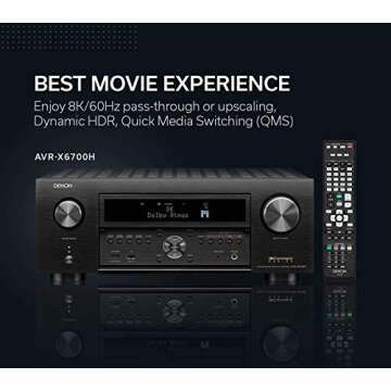 Denon AVR-X6700H 11.2-Channel 8K AV Receiver with 3D Audio and Amazon Alexa Voice Control (Renewed)