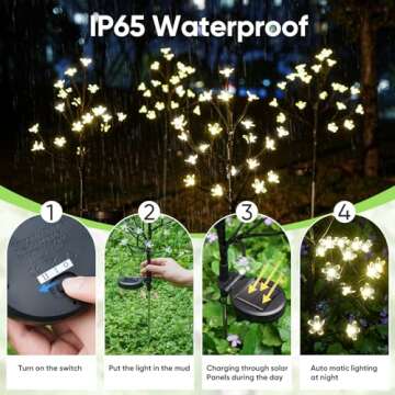 IUEECEN Solar Garden Lights Decorative for Yard and Pathway