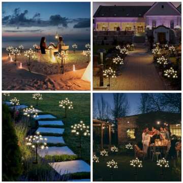 IUEECEN Solar Garden Lights Decorative for Yard and Pathway