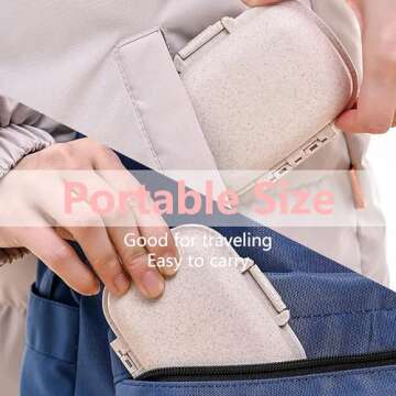 [5 Pack] Travel Pill Organizer 8 Compartments Easy Open Lid Portable Pill Case Daily Pill Organizer ...