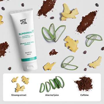 Hot Vita Slimdown Gel – Slimming Body Cream – Skin Care Product for Women – Increases Circulation with Caffeine, Ginseng Extract, Guarana Seed, Aloe Vera