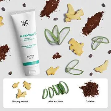 Hot Vita Slimdown Gel – Slimming Body Cream – Skin Care Product for Women – Increases Circulation with Caffeine, Ginseng Extract, Guarana Seed, Aloe Vera