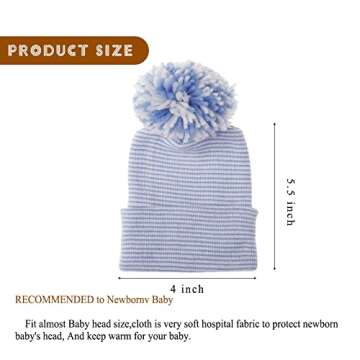 Cozy Newborn Baby Hat Set with Hairballs for 0-3 Months
