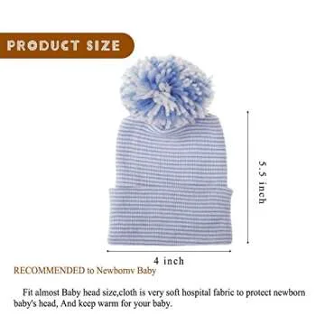 Cozy Newborn Baby Hat Set with Hairballs for 0-3 Months
