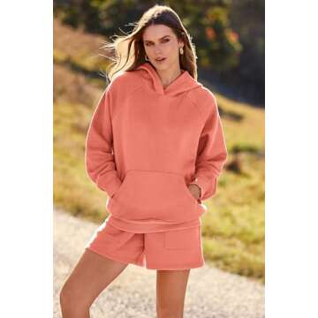 PRETTYGARDEN 2 Piece Hoodie & Shorts Outfit for Women