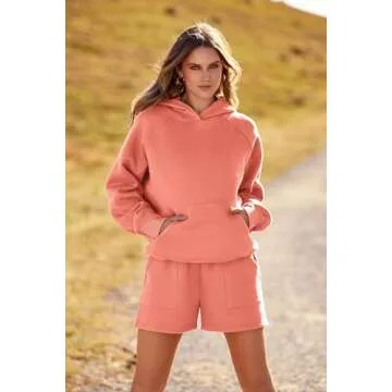 PRETTYGARDEN 2 Piece Hoodie & Shorts Outfit for Women
