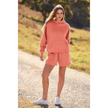 PRETTYGARDEN 2 Piece Hoodie & Shorts Outfit for Women