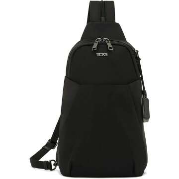 TUMI Convertible Sling Bag in Black & Gunmetal