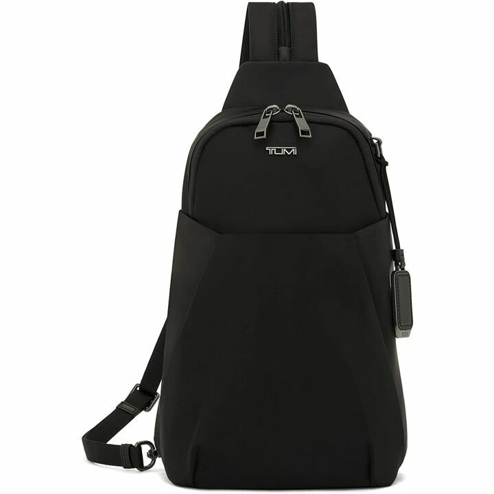 TUMI Convertible Sling Bag in Black & Gunmetal