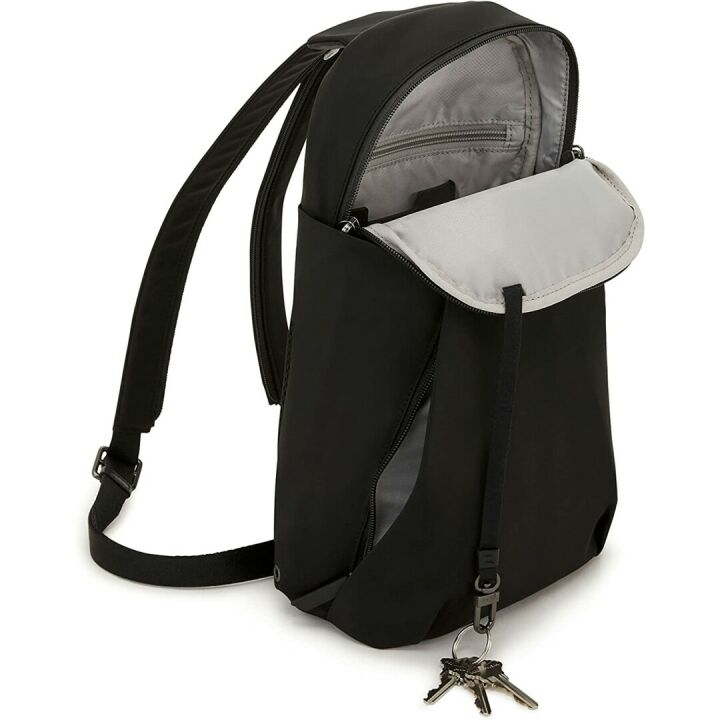 TUMI Convertible Sling Bag in Black & Gunmetal