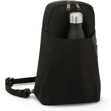 TUMI Convertible Sling Bag in Black & Gunmetal