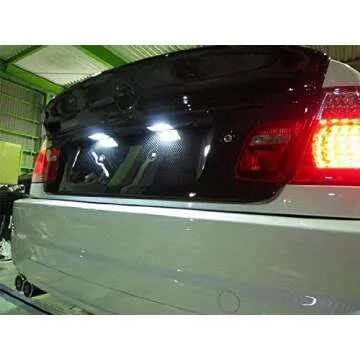 iJDMTOY OEM-Fit 3W Full LED License Plate Light Kit Compatible with 2004-2006 BMW E46 LCI/Facelift 325ci 330ci M3 2-Coor Coupe, Powered by 18-SMD Xenon White LED