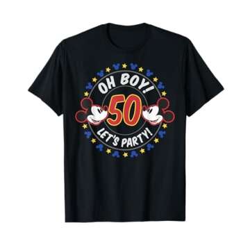 Disney Mickey And Friends Oh Boy Let's Party 50th Birthday T-Shirt