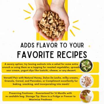 Sunbest Natural - California Walnuts, Halved, Raw, 48 ounces (3 lbs) - Distinct and Superior to Organic | Packed with Healthy Omega-3s | Non-GMO | Vegan | Paleo | Keto | Kosher | Resealable bag for Freshness - 3 lbs