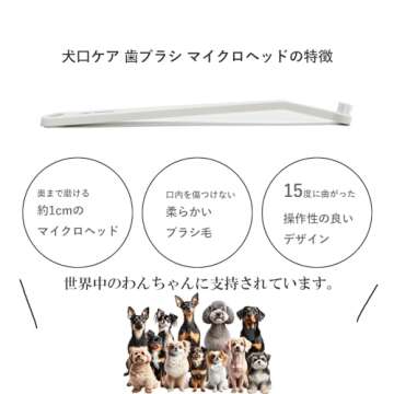 Toothbrush for toy breed dogs easy to use made in Japan Kenko care by Mind Up (Micro Head)
