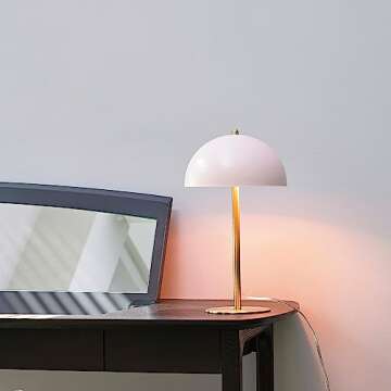 Globe Electric 52332 15" Desk Lamp, Matte Pink, Matte Brass Accents, in-Line On/Off Rocker Switch