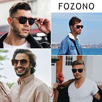 Sunglasses Women Trendy Polarized Vintage Womens Mens Round Sunglasses UV 400 Protection (3 Pack) (Black+Clear Pink+Leopard Brown)