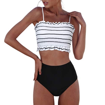 Flattering RXRXCOCO Womens Shirred Bandeau Bikini for All
