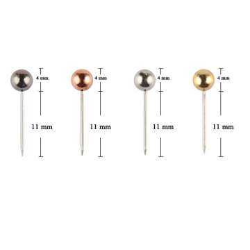 SUBANG 800 Pieces Map Tacks 1/8-Inch Retro Metallic Color Beads Head Marking Push Pins, 4 Colors