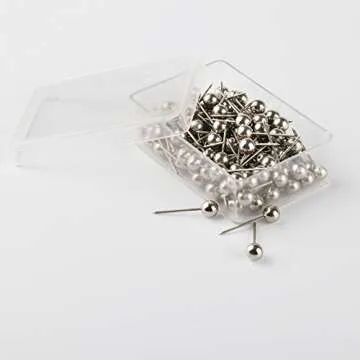 SUBANG 800 Pieces Map Tacks 1/8-Inch Retro Metallic Color Beads Head Marking Push Pins, 4 Colors