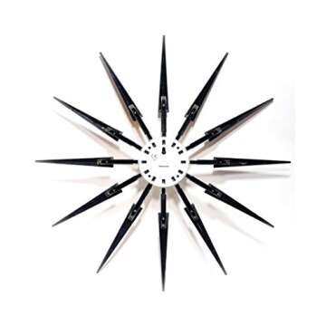 Infinity Instruments 15555WL Celeste 24" Sunburst Wall Clock - Unique Mid Century Modern Design