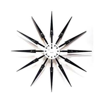 Infinity Instruments 15555WL Celeste 24" Sunburst Wall Clock - Unique Mid Century Modern Design