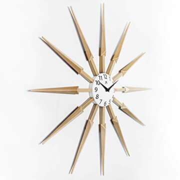 Infinity Instruments 24" Sunburst Wall Clock - Tan Finish