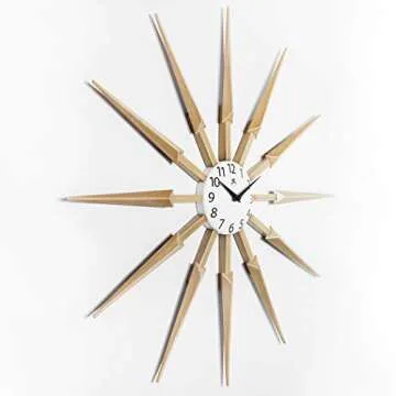 Infinity Instruments 24" Sunburst Wall Clock - Tan Finish