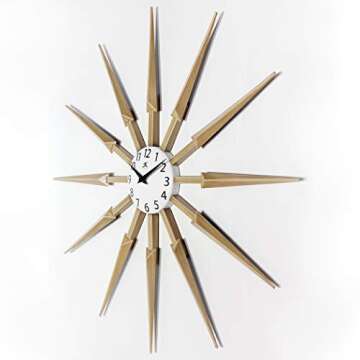 Infinity Instruments 24" Sunburst Wall Clock - Tan Finish