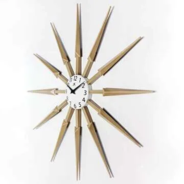 Infinity Instruments 24" Sunburst Wall Clock - Tan Finish