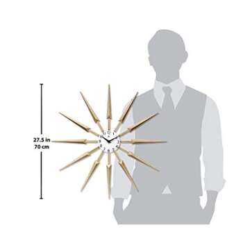 Infinity Instruments 24" Sunburst Wall Clock - Tan Finish