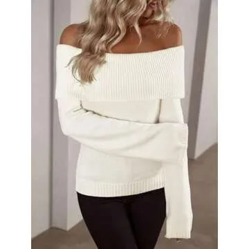 Labolliy Off Shoulder Sweater for Stylish Fall Looks