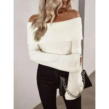 Labolliy Off Shoulder Sweater for Stylish Fall Looks