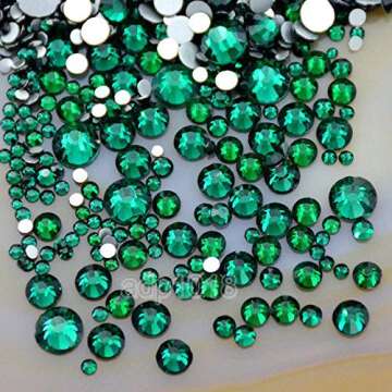 1440 Mixed Size Flatback Glass Rhinestones for Crafts