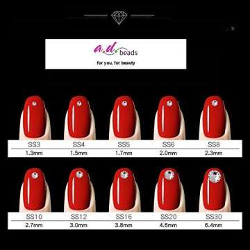 1440 Mixed Size Flatback Glass Rhinestones for Crafts